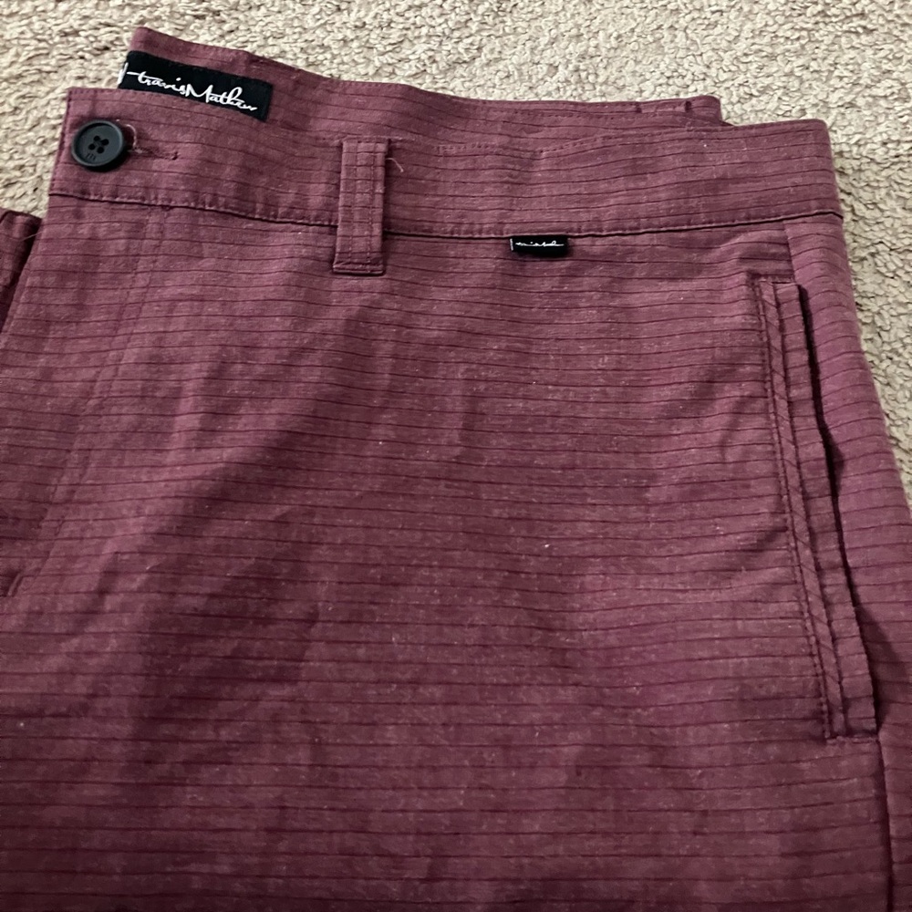 Travis Mathew Maroon Textured shorts